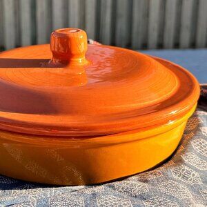Crate & Barrel Agave Tortilla Warmer Casserole Rustic Dish Colourblock Ochre